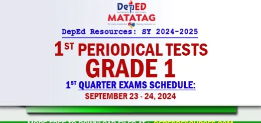 Grade 1 Matatag 1st Quarter Periodical Tests SY 2024 2025