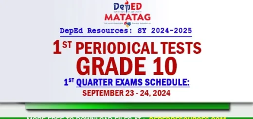 Grade 10 Matatag 1st Quarter Periodical Tests SY 2024 2025