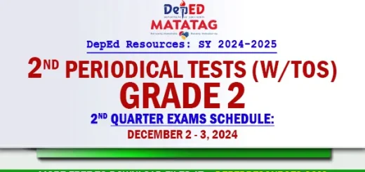 Grade 2 Matatag 2nd Quarter Periodical Tests SY 2024 2025