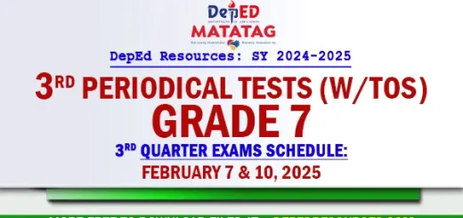 Grade 7 Matatag 3rd Quarter Periodical Tests SY 2024 2025